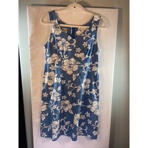 HILO HATTIE HAWAIIAN WOMENS SZ 10 KNEE LENGTH FLORAL PRINT SLEEVELESS DRESS
